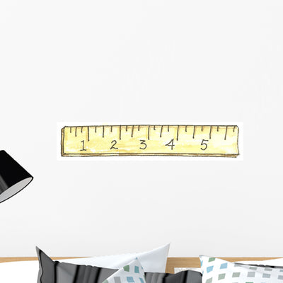 School Ruler Wall Decal shown on a wall