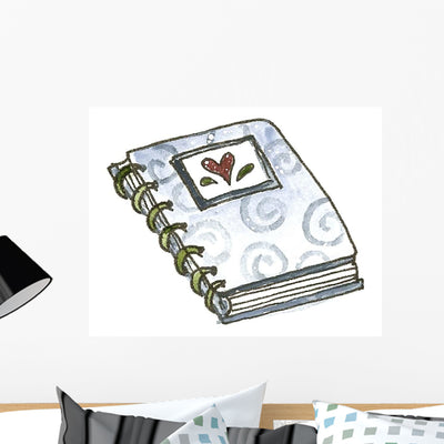 School Spiral Notebook Wall Decal shown on a wall