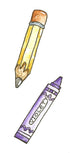 School Two Crayons Wall Decal