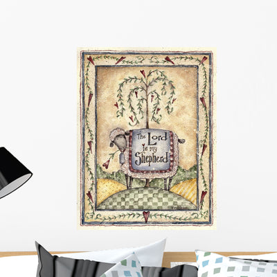 Lord Is My Shepherd Wall Decal Design 1 shown on a wall
