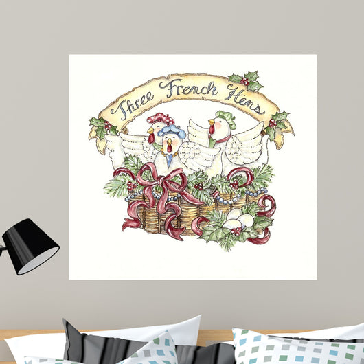 Three French Hens Wall Decal
