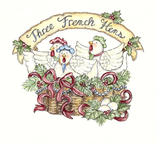 Three French Hens Wall Decal
