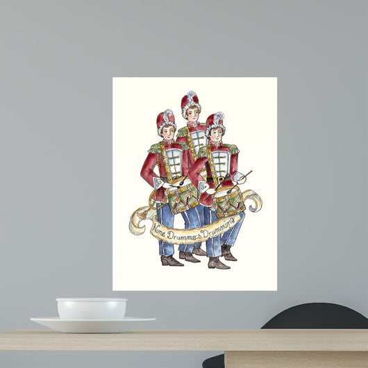 Nine Drummers Drumming Wall Decal