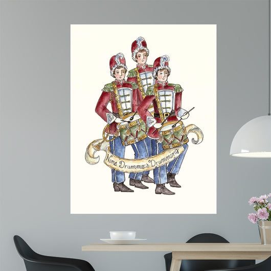 Nine Drummers Drumming Wall Decal
