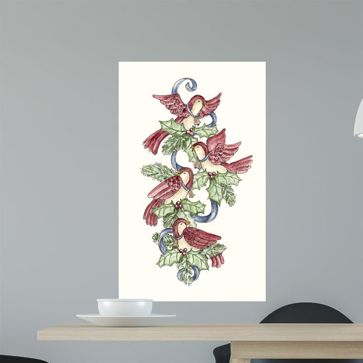 Calling Birds Stocking Wall Decal