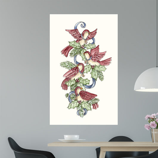 Calling Birds Stocking Wall Decal