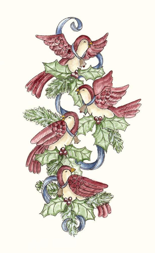 Calling Birds Stocking Wall Decal