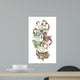 French Hens Stocking Wall Decal