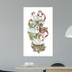 French Hens Stocking Wall Decal