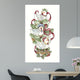 French Hens Stocking Wall Decal
