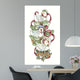 French Hens Stocking Wall Decal