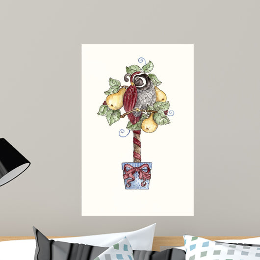 Partridge Stocking Wall Decal