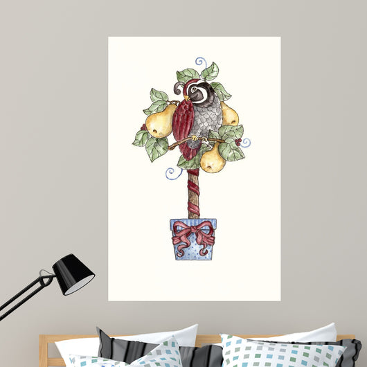 Partridge Stocking Wall Decal
