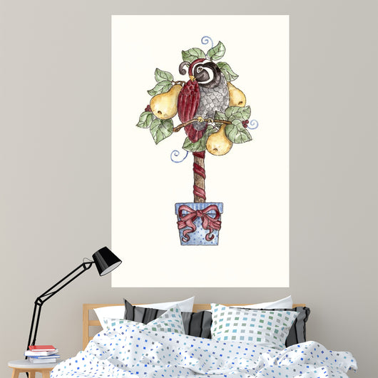 Partridge Stocking Wall Decal