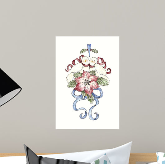 Turtle Doves Stocking Wall Decal