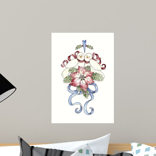 Turtle Doves Stocking Wall Decal