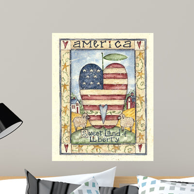 Sweet Land Liberty Wall Decal shown on a wall