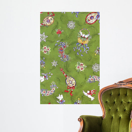 Festive Pattern Green Wall Decal
