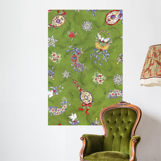 Festive Pattern Green Wall Decal