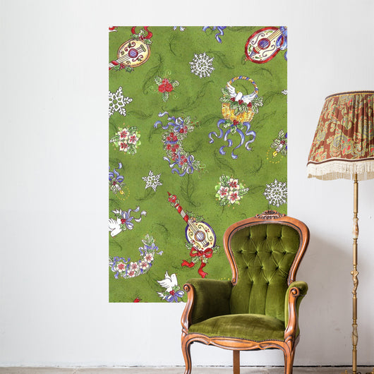 Festive Pattern Green Wall Decal