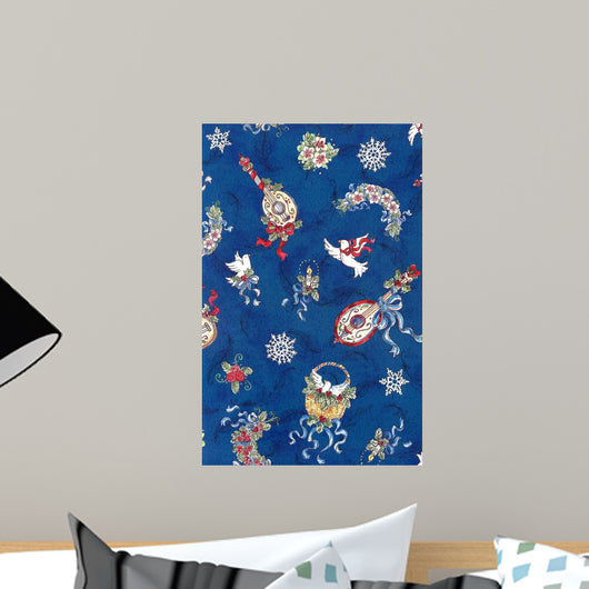 Festive Pattern Blue Wall Decal