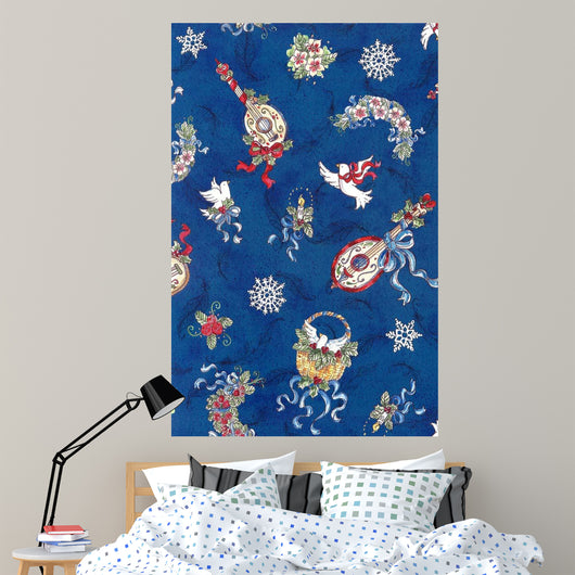 Festive Pattern Blue Wall Decal