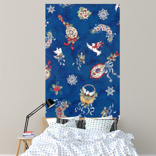 Festive Pattern Blue Wall Decal