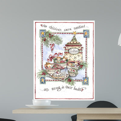 Children Were Nestled Wall Decal shown on a wall
