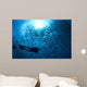 Diver Looks Schooling Jacks Wall Decal Design 1
