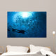 Diver Looks Schooling Jacks Wall Decal Design 1