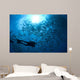 Diver Looks Schooling Jacks Wall Decal Design 1