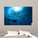 Diver Looks Schooling Jacks Wall Decal Design 1