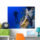 Hawksbill Turtle Resting Reef Wall Decal Design 2