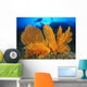 Diver Looks Large Gorgonian Wall Decal Design 3