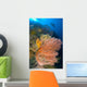 Diver Looks Large Gorgonian Wall Decal Design 2