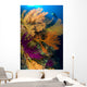 Diver Looks Colorful Reef Wall Decal Design 3