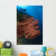 Diver Looks Large Gorgonian Wall Decal Design 1