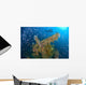 Diver Explores Wreck Japanese Wall Decal Design 2