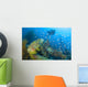 Diver Explores Wreck Japanese Wall Decal Design 1
