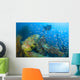 Diver Explores Wreck Japanese Wall Decal Design 1