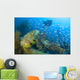Diver Explores Wreck Japanese Wall Decal Design 1