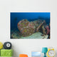 Diver Explores Wreck Us Wall Decal Design 2
