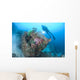 Diver Explores Wreck Us Wall Decal Design 1