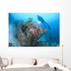 Diver Explores Wreck Us Wall Decal Design 1
