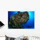 Diver under Coral Encrusted Wall Decal