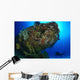 Diver under Coral Encrusted Wall Decal