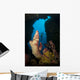 Diver Looks into Cavern Wall Decal