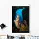 Diver Looks into Cavern Wall Decal