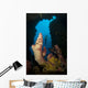 Diver Looks into Cavern Wall Decal