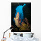 Diver Looks into Cavern Wall Decal